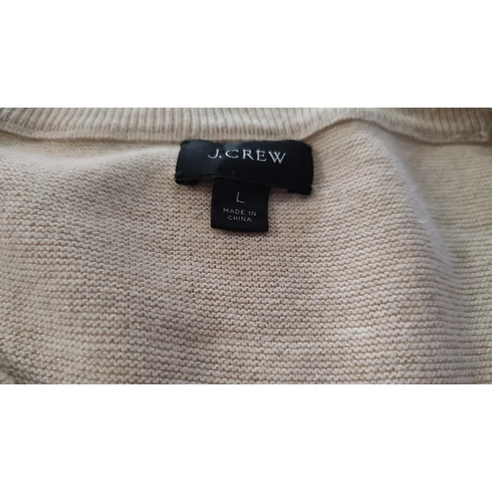 J Crew Cotton Striped Sweater Neutral Rust Navy Stripe Crew Neck Mens Size Large